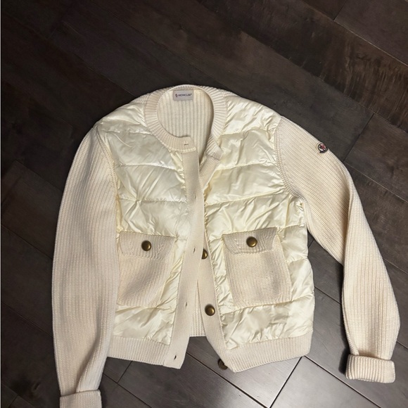 Moncler down panel virgin wool cardigan jacket - Picture 4 of 7